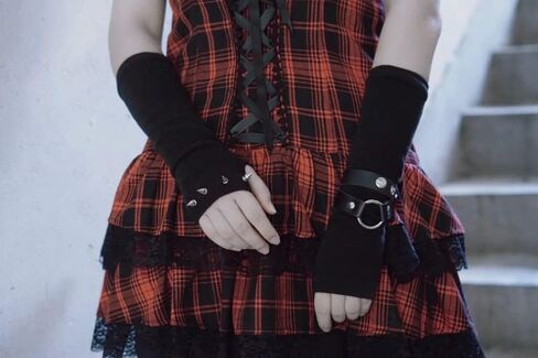 وظيفة فاسق القوطية أصابع الذراع قفاز كم الأصفاد بارد أسود الهيب هوب تدفئة الذراع الشمس واقية لزي ركوب الدراجات in Kuwait