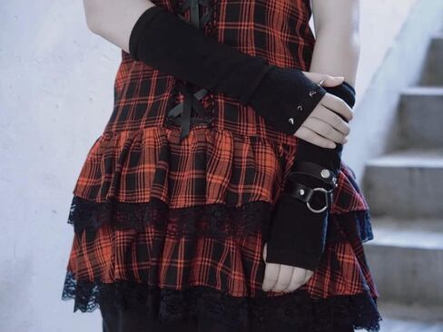 وظيفة فاسق القوطية أصابع الذراع قفاز كم الأصفاد بارد أسود الهيب هوب تدفئة الذراع الشمس واقية لزي ركوب الدراجات in Kuwait