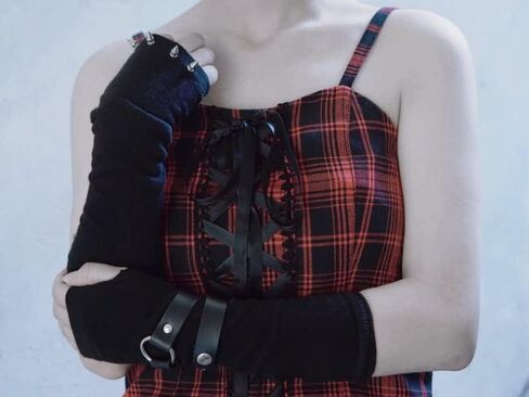 وظيفة فاسق القوطية أصابع الذراع قفاز كم الأصفاد بارد أسود الهيب هوب تدفئة الذراع الشمس واقية لزي ركوب الدراجات in Kuwait