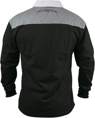 Guinness Heritage Charcoal and Black Rugby Jersey Long Sleeve Rugby Shirts for Men | Mens Ireland Polo Jerseys in Saudi Arabia