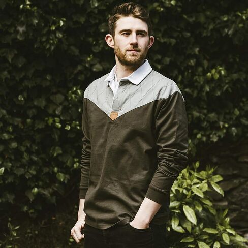 Guinness Heritage Charcoal and Black Rugby Jersey Long Sleeve Rugby Shirts for Men | Mens Ireland Polo Jerseys in Saudi Arabia