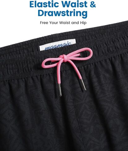 maamgic Mens Swim Trunks with Compression Liner 5 Inch, Quick Dry Bathing Suit with Zipper Pockets, No-Chafing Swim Shorts in Kuwait