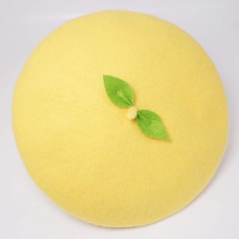 Kawaii Handmade Cartoon Beret Hat Green Leaves Fruit Cosplay Vintage Lolita Mori Girl Wool Cap Gift in Saudi Arabia