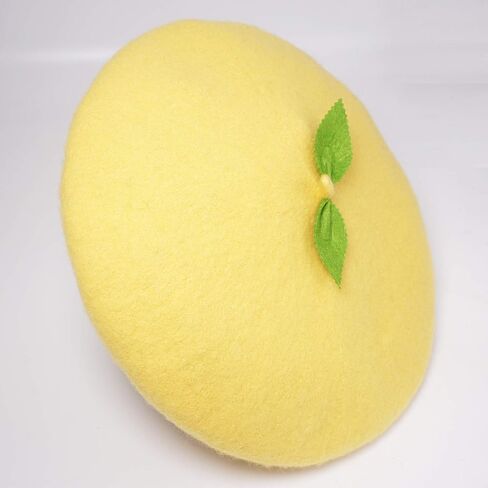 Kawaii Handmade Cartoon Beret Hat Green Leaves Fruit Cosplay Vintage Lolita Mori Girl Wool Cap Gift in Saudi Arabia