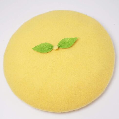 Kawaii Handmade Cartoon Beret Hat Green Leaves Fruit Cosplay Vintage Lolita Mori Girl Wool Cap Gift in Saudi Arabia