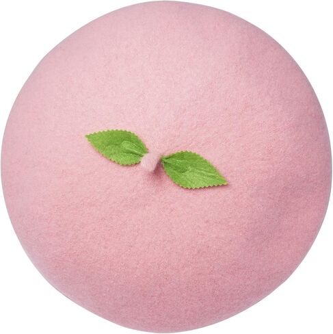 Kawaii اليدوية الكرتون قبعة البيريه الأوراق الخضراء الفاكهة تأثيري خمر لوليتا موري فتاة قبعة الصوف هدية in Kuwait