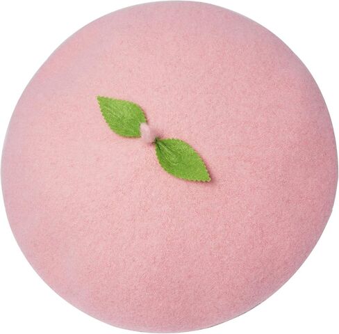 Kawaii اليدوية الكرتون قبعة البيريه الأوراق الخضراء الفاكهة تأثيري خمر لوليتا موري فتاة قبعة الصوف هدية in Kuwait