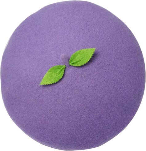 Kawaii Handmade Cartoon Beret Hat Green Leaves Fruit Cosplay Vintage Lolita Mori Girl Wool Cap Gift in Saudi Arabia