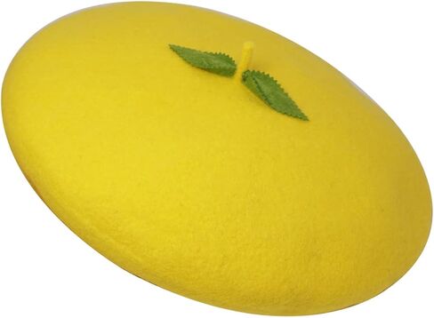 Kawaii Handmade Cartoon Beret Hat Green Leaves Fruit Cosplay Vintage Lolita Mori Girl Wool Cap Gift in Kuwait