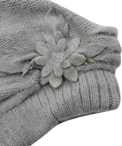 C.C-US Women's Winter Beret Hat Fleece Lined Soft Warm Beanie Cap with Flower Accent in Saudi Arabia