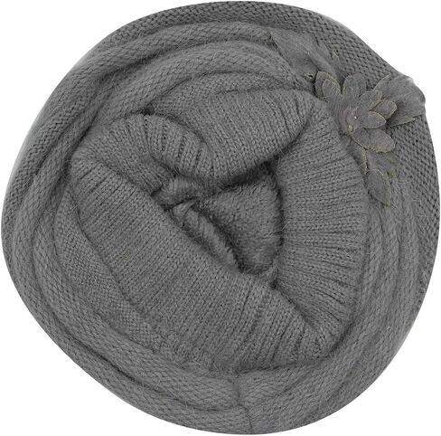 C.C-US Women's Winter Beret Hat Fleece Lined Soft Warm Beanie Cap with Flower Accent in Saudi Arabia