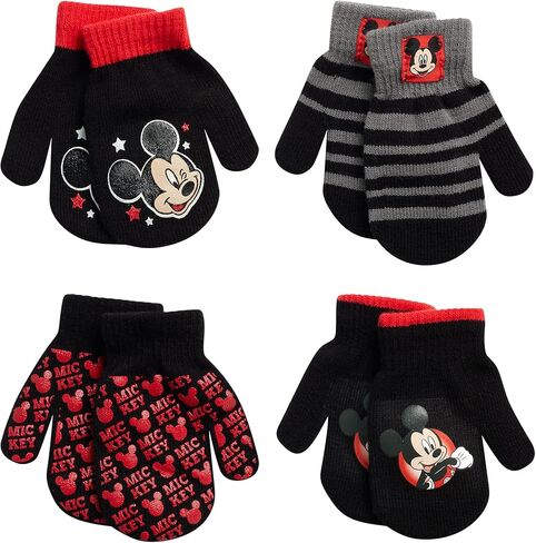 Disney Boys 4 Pack Mitten or Glove Mickey Mouse, Cars Lighting McQueen (Toddler/Little Boys), Size Age 2-4, MICKEY MITTEN in Saudi Arabia