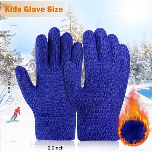 قفازات ONESING Kids Knit - قفازات قابلة للتمدد للأولاد والبنات في الشتاء، قفازات أصابع صلبة للأطفال in Saudi Arabia