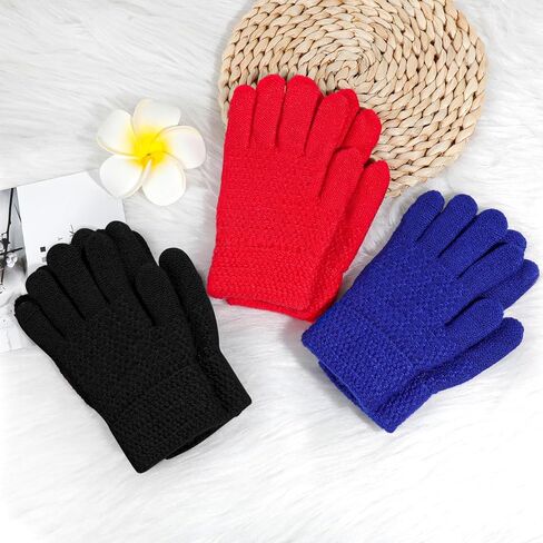 قفازات ONESING Kids Knit - قفازات قابلة للتمدد للأولاد والبنات في الشتاء، قفازات أصابع صلبة للأطفال in Saudi Arabia