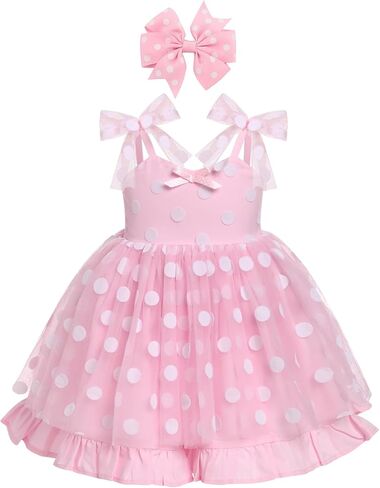 AWIBMK Kids Girls Melon Birthday Dress with Headband Mouse Birthday Outfit Halloween Costume Cake Smash Photo Shoot in Saudi Arabia