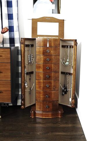 الفيرا هوم خزانة مجوهرات قائمة من انستازيا، لون الجوز in Kuwait