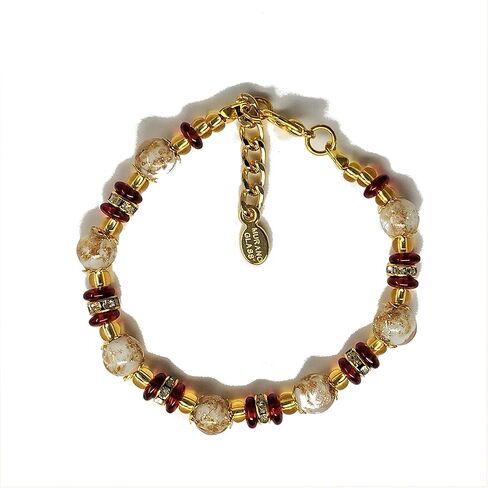 سوار Sospiri Venezia للسيدات 7 خرز زجاجي قطر 0,3 بوصة سوار أصلي من زجاج مورانو هدية فكرة هدية صنع في إيطاليا معتمد in Kuwait