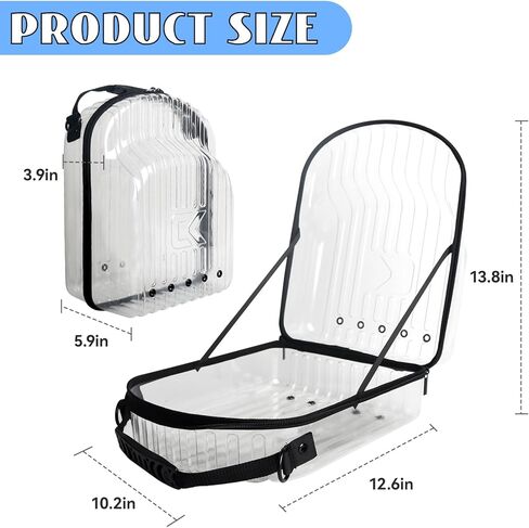 حقيبة سفر بقبعة Kelvin&Celsius - صندوق تخزين PVC مزود بمزالج - حقيبة حمل القبعة مع فتحات تهوية - صندوق قبعة سفر لـ 3-6 قبعات بيسبول - حامل قبعة بيسبول وإكسسوارات الملابس in Kuwait