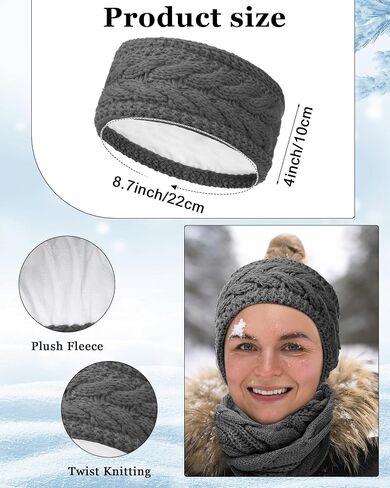Suhine 18 Pcs Headband Glove Scarf Set Women's Cold Weather Sets, Include 6 Crochet Turban Headband Ear Warmer Headbands 6 Pairs Winter Touchscreen Gloves 6 Circle Loop Knitted Scarves for Daily Wear in Saudi Arabia