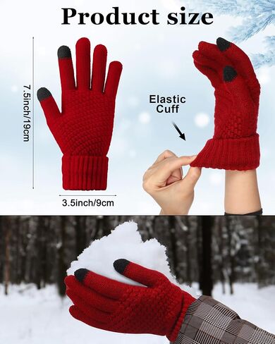 Suhine 18 Pcs Headband Glove Scarf Set Women's Cold Weather Sets, Include 6 Crochet Turban Headband Ear Warmer Headbands 6 Pairs Winter Touchscreen Gloves 6 Circle Loop Knitted Scarves for Daily Wear in Saudi Arabia
