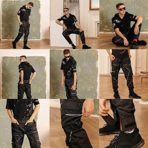 ADVRESF السراويل البضائع للرجال الشارع الشهير الشرير Techwear بنطال رياضي عاكس الهيب هوب سراويلي حريمي الملابس التكتيكية in Saudi Arabia