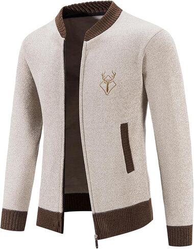 Mylldey Mens Casual Full Zip Cardigan Sweaters Cable Knit Jacket Sweater Men, US Size in Saudi Arabia