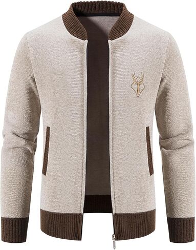 Mylldey Mens Casual Full Zip Cardigan Sweaters Cable Knit Jacket Sweater Men, US Size in Saudi Arabia