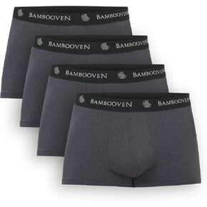 سراويل داخلية قابلة للتنفس من BAMBOOVEN - ملابس داخلية من الخيزران ماصة للعرق، مضادة للاحتكاك، دعامة مدمجة للجراب، سراويل داخلية ناعمة (4 عبوات) in Kuwait