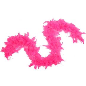 Ws&Wt 25gram Pack of 2pcs Chandelle Boa 47inch Turkey Feather Party Dress up Halloween Costume Boa in Kuwait