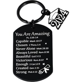 FOOZDEEVAAQ 2024 Graduation Keychains, Class of 2024 Keyring Stainless Steel Keychain for Graduates, Daughter Son Friend in Saudi Arabia