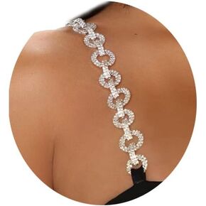 1Pair Luxury Rhinestone Lingerie Straps Jewelry Sexy Crystal Shoulder Strap Chain Festival Rave Rhinestone Underwear Chain Bridal Wedding Dress Bra Shoulder Chain for Women