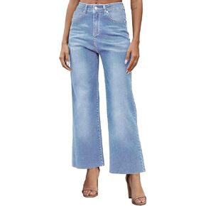 Metietila Womens Cropped Jeans high Waisted Wide Leg Baggy Jeans for Women