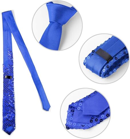 Allegra K Men's Sequin Ties Self Tied Shine Skinny Necktie Fashion Cosplay Party Costume Tie in Saudi Arabia