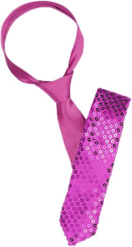 Allegra K Men's Sequin Ties Self Tied Shine Skinny Necktie Fashion Cosplay Party Costume Tie in Saudi Arabia