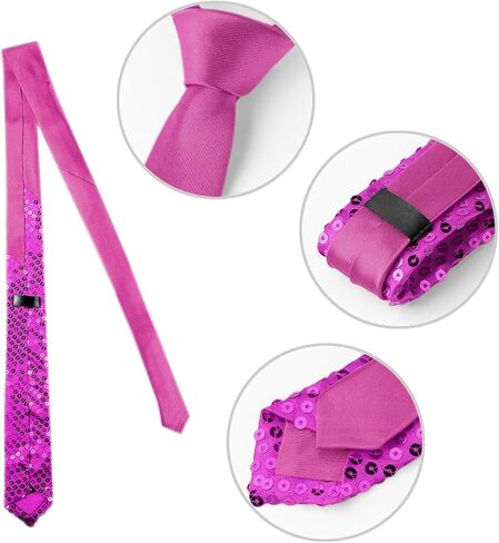 Allegra K Men's Sequin Ties Self Tied Shine Skinny Necktie Fashion Cosplay Party Costume Tie in Saudi Arabia