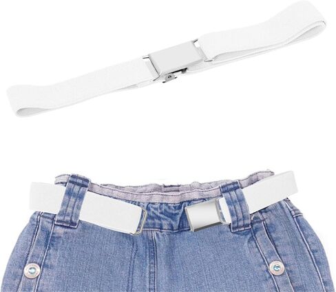 Buyless Fashion Kids Toddlers Baby Adjustable Elastic Stretch Belt with Silver Buckle in Saudi Arabia