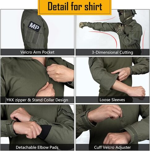 طقم الزي القتالي للرجال G3 من IDOGEAR مع وسادات للركبة والكوع وملابس مموهة in Kuwait