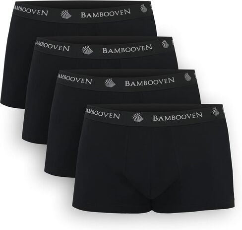 سراويل داخلية قابلة للتنفس من BAMBOOVEN - ملابس داخلية من الخيزران ماصة للعرق، مضادة للاحتكاك، دعامة مدمجة للجراب، سراويل داخلية ناعمة (4 عبوات) in Kuwait