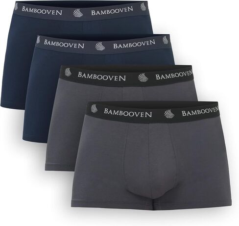 سراويل داخلية قابلة للتنفس من BAMBOOVEN - ملابس داخلية من الخيزران ماصة للعرق، مضادة للاحتكاك، دعامة مدمجة للجراب، سراويل داخلية ناعمة (4 عبوات) in Kuwait
