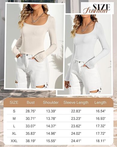 3 قطع من قمصان Riyiper النسائية ذات الأكمام الطويلة، قمصان قصيرة ضيقة برقبة مربعة للتمرين، قمصان رياضية أساسية كاجوال in Kuwait