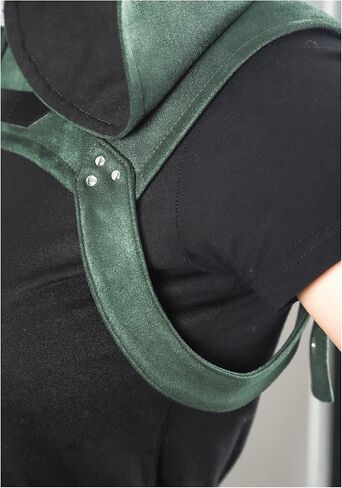 FURPHI Steampunk Rogue Medieval Hooded Cowl Hat Gothic Soft Faux Suede Cape Costume for Men Women Halloween in Kuwait