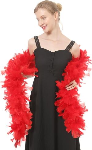 Ws&Wt 2 Yards 150g Large Fluffy Turkey Ruff Feather Boa for Adult Halloween Cosplay Costume Accessory Holiday Decors in Kuwait