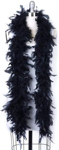 زوكار ريشة بوا من شاندلي - خفيفة الوزن بطول 6 قدم - اكسسوار تنكري للحفلات التنكرية وحفلات الهالوين والكرنفال in Kuwait