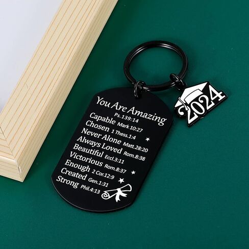 FOOZDEEVAAQ 2024 Graduation Keychains, Class of 2024 Keyring Stainless Steel Keychain for Graduates, Daughter Son Friend in Saudi Arabia