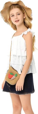 بلوزة صيفية للفتيات من Kukume ذات طبقات مكشكشة كاجوال وفضفاضة مناسبة لعمر 3-12 سنة in Kuwait