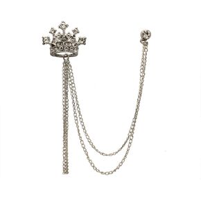 AN KINGPiiN Lapel Pin for Men Crowned Stone with Hanging Chain Brooch Suit Stud, Shirt Studs Men's Accessories Collar Pin in Kuwait