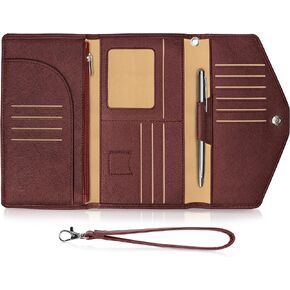 BOACAY Travel Wallet & Passport Holder - Slim Document Organizer for Women & Men - Waterproof Case for Cards, Boarding Passes, Key with Wristlet