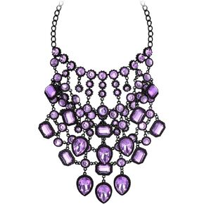 Flyonce Costume Jewelry Rhinestone Crystal Bib Statement Chunky Collar Necklace for Women Girls in Saudi Arabia