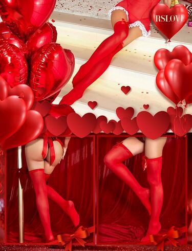 RSLOVE جوارب الفخذ العليا مع القوس الساتان لهجة مثير الملابس الداخلية جوارب كامد المرأة الجوارب الضيقة in Saudi Arabia