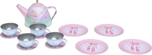 صندوق تخزين المجوهرات الموسيقية للفتيات من Jewelkeeper مع درج قابل للسحب، راقصة باليه سوداء، حزمة تصميم الملكة الصغيرة مع 15 قطعة من لعبة التظاهر للفتيات ومجموعة شاي من القصدير وحقيبة حمل - تصميم راقصة الباليه in Kuwait